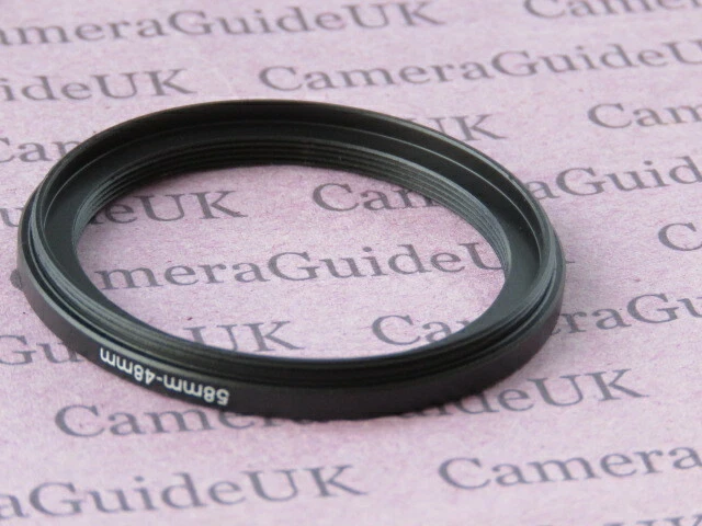 58mm to 48mm 58mm-48mm Stepping Step Down Filter Ring Adapter  - Image 2 of 2