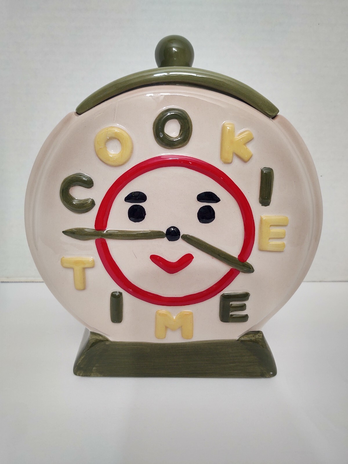 Vintage Jonal Cookie Jar Classics Ceramic Cookie Time Clock Cookie Jar