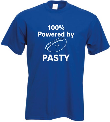100 percent powered by PASTY Cornwall T-shirt Cornish T Shirt as seen on BGT - Picture 10 of 15