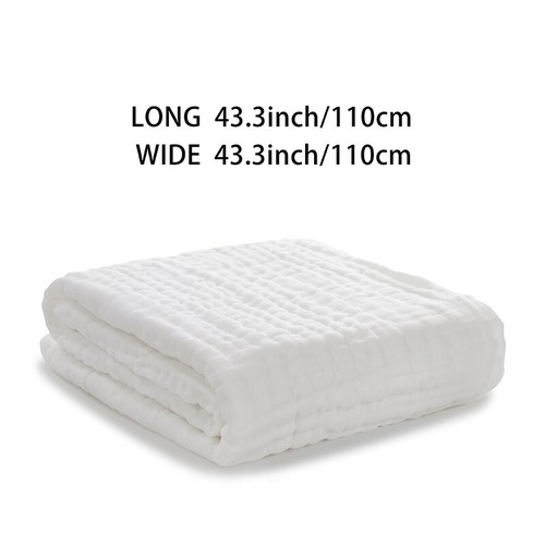 Baby Cotton Muslin Throw Blanket Soft Wrap for Cot Pram Crib Newborn 110x110cm - Picture 18 of 23