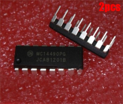 2Pcs MC14490PG DIP-16 Hex Contact Bounce Eliminator Ic New uk