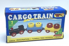 Maxim Tumble Tree Wood 7 PC Wooden Cargo Engine Train Set Brio Thomas Compatible