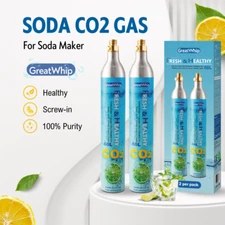 GreatWhip 60L CO2 Carbonating Cylinder 2 - 6 PACKS for Soda Maker Carbonator