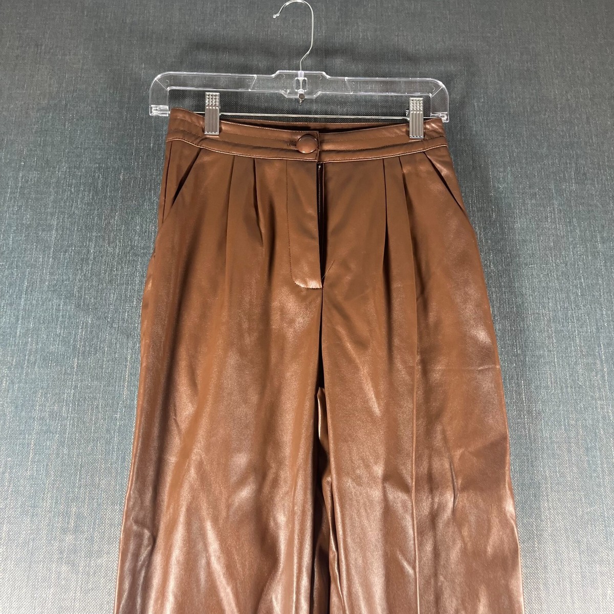 Princess Polly Women 2 Polyester Brown Pleated Slash Pocket
