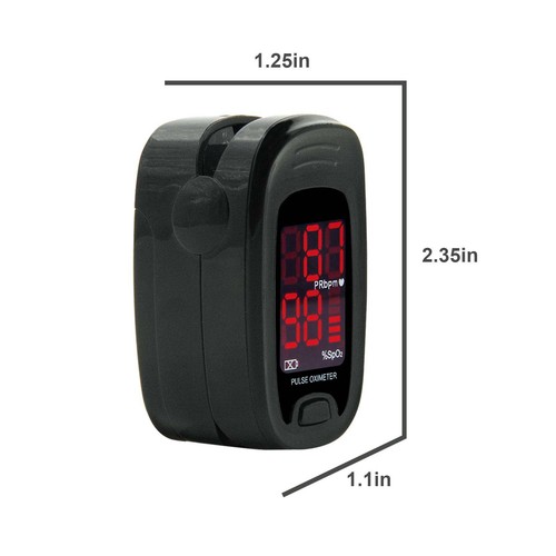 Pulse Oximetro LED SPO2 punta di dita monitor saturazione sangue ossigeno, custodia, softbag - Foto 8 di 12