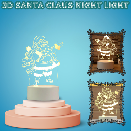 3D Acrylic Christmas Santa Claus Shaped LED Night Light Touch Table Lamp Gift AU