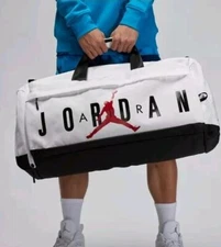Nike Air Jordan Velocity Duffel Bag 81L White Black Red LM0168 001 Shoe Garage
