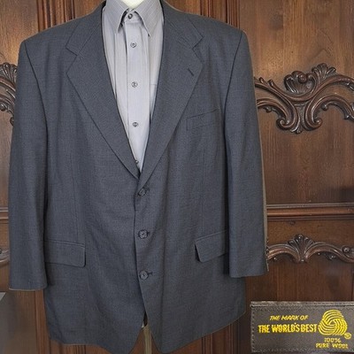 Federico Pucci Jacket Blazer Mens 50L Solid Gray 3 Button VL Wool