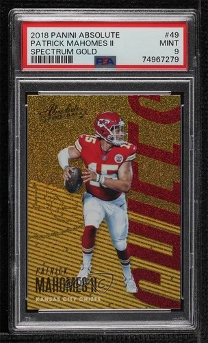 2018 Panini Absolute Spectrum Gold Patrick Mahomes II #49 PSA 9 MINT 2l4