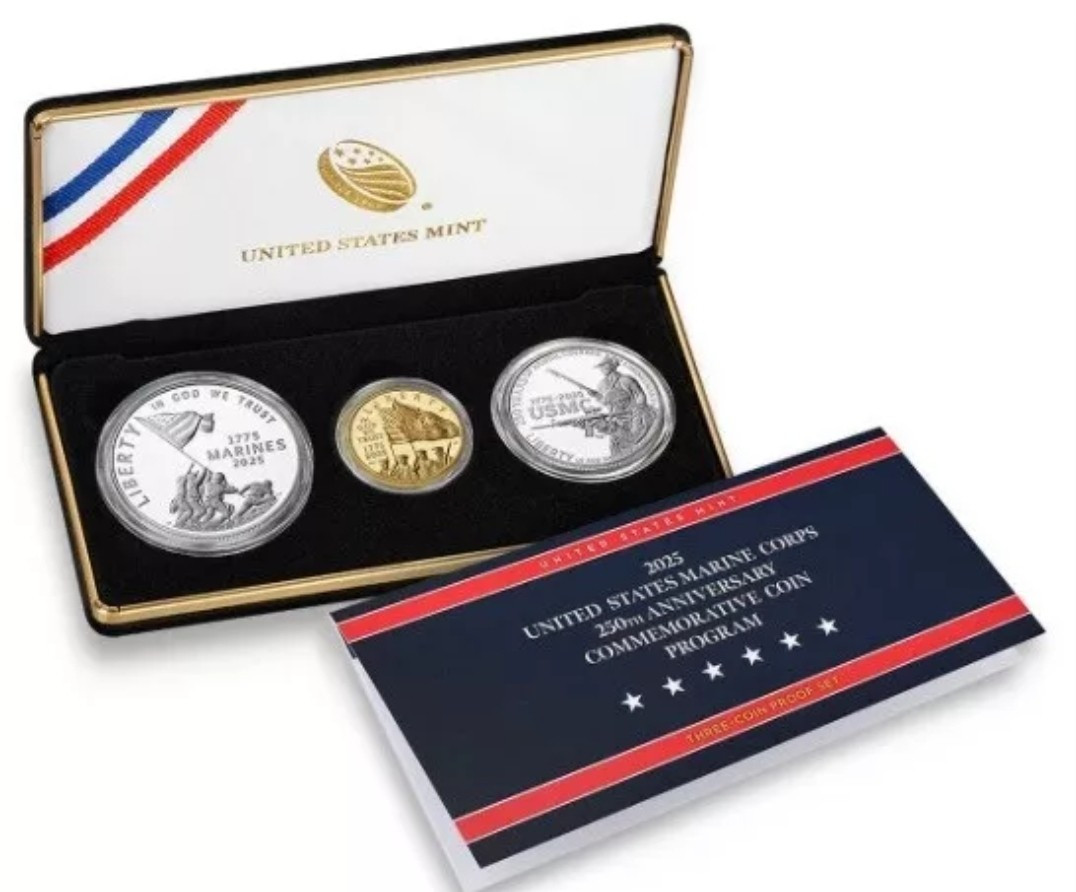 2025 U.S. Marine Corps 250th Anniversary 3 Three Coin Proof Gold