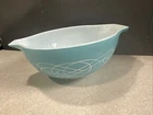 Rare Vintage 1959 Pyrex Promotional Turquoise Scroll Cinderella #443 Bowl 2.5 Qt