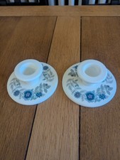 Wedgewood Clementine Pair of Candle Stick Holders In Excellent Condition