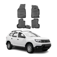 OMAC Gummimatten Fußmatten für Dacia Duster 2018-2024 TPE Automatten Schwarz 4x