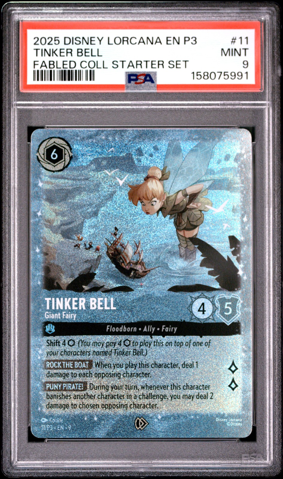 2025 DISNEY LORCANA EN P3-PROMO #11 TINKER BELL - GIANT FAIRY PSA 9
