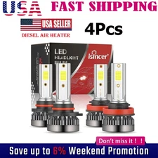 9005+H11 LED Headlight Super Bright Bulbs Set 6000K White 330000LM High&Low Cezw