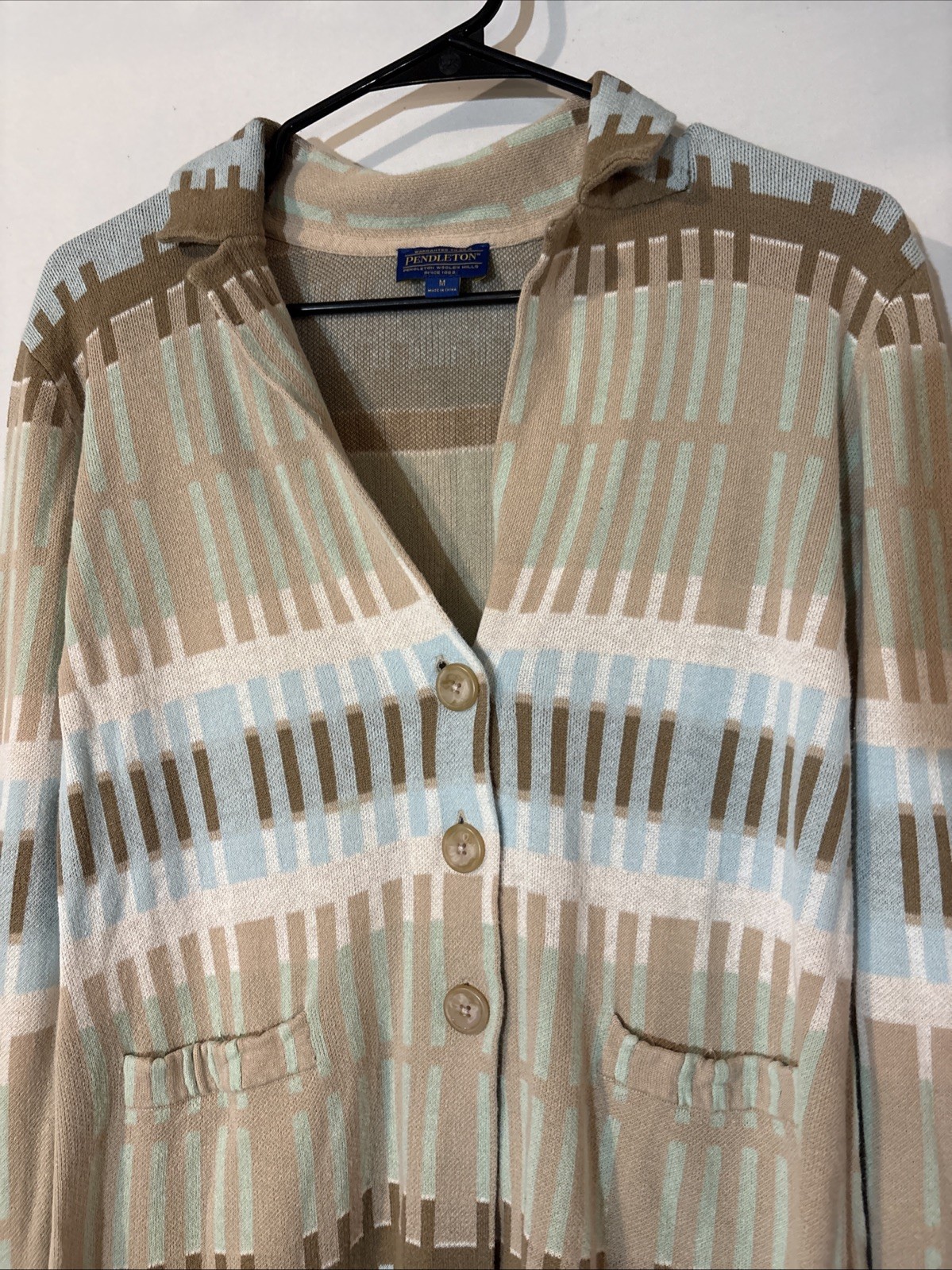 Pendleton Cardigan  3-Button Size Medium Cotton L… - image 3