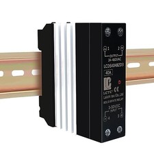 Din Rail Solid State Relay with Heat Sink - DC to AC 3-32V DC Input, 24-480V