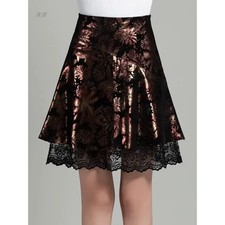 Autumn Winter Leather Skirt Women's Long Umbrella Skirt High Waist A 