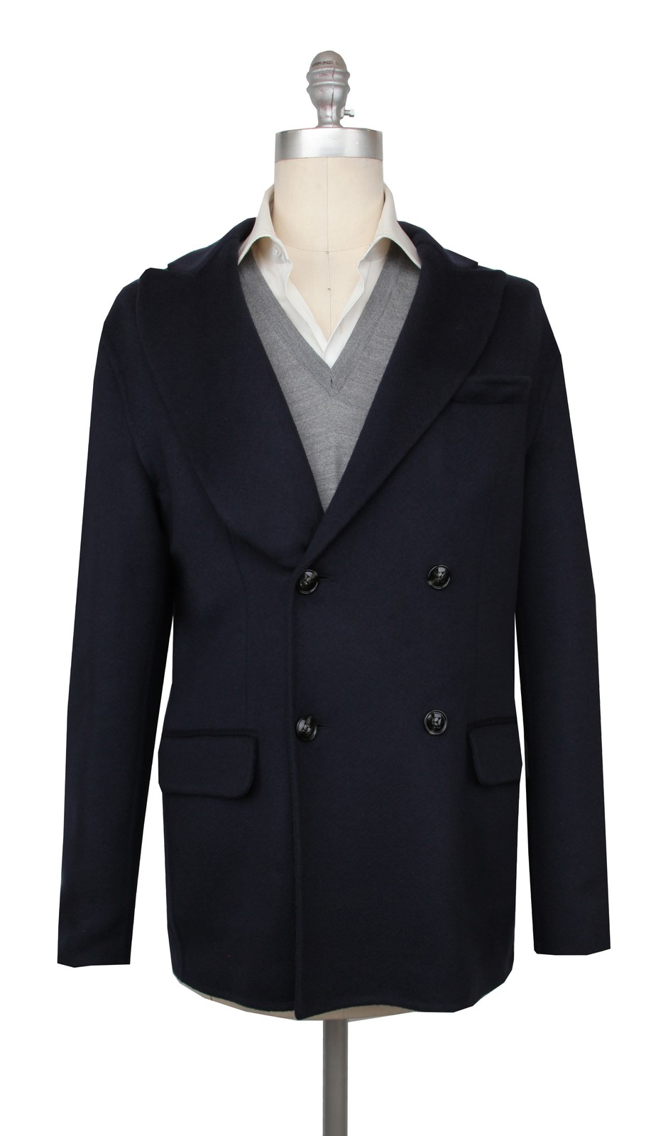 Manteau En Cachemire Uni Bleu Foncé Kiton - 42/52 - (KT37243)