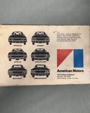 1972 Amc Owners Manual Javelin Amx Gremlin Hornet Ambassador Matador