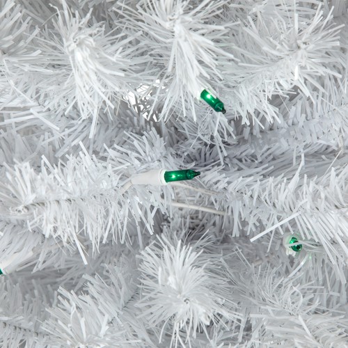 Northlight 4' x 24" Pre-Lit White Artificial Christmas Tree with Green Lights - Picture 4 of 7