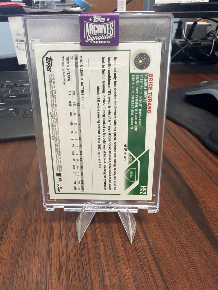 Topps Archives Series -Brice Turang Holliday Card - Auto - Well Below Comp! 1/1! - Image 2 of 2