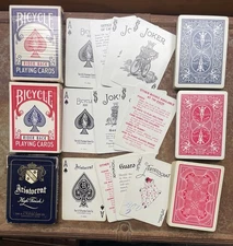 3 Decks Vintage 1970s Bicyle Rider Back and Aristocrat High Finish Playing Cards