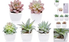 Artificial Succulent Plants in Pots, Fake Succulent Small Potted Faux