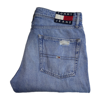 Tommy Hilfiger Ethan Distressed Jeans Herren W33 L30 Blau Denim Relaxed Straight