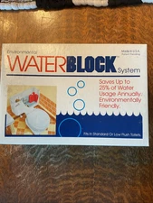 Vintage 1991 Environmental WaterBlock System Toilet Tank Water Displacement NIB