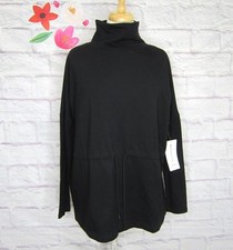 Athleta Size S Black Mock Neck Balance Cinch Sweatshirt 986951 New 