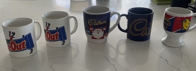 5 Vintage Retro Cadburys Tassen. Ideal für Sammler. Cremesei, Auszeit. 