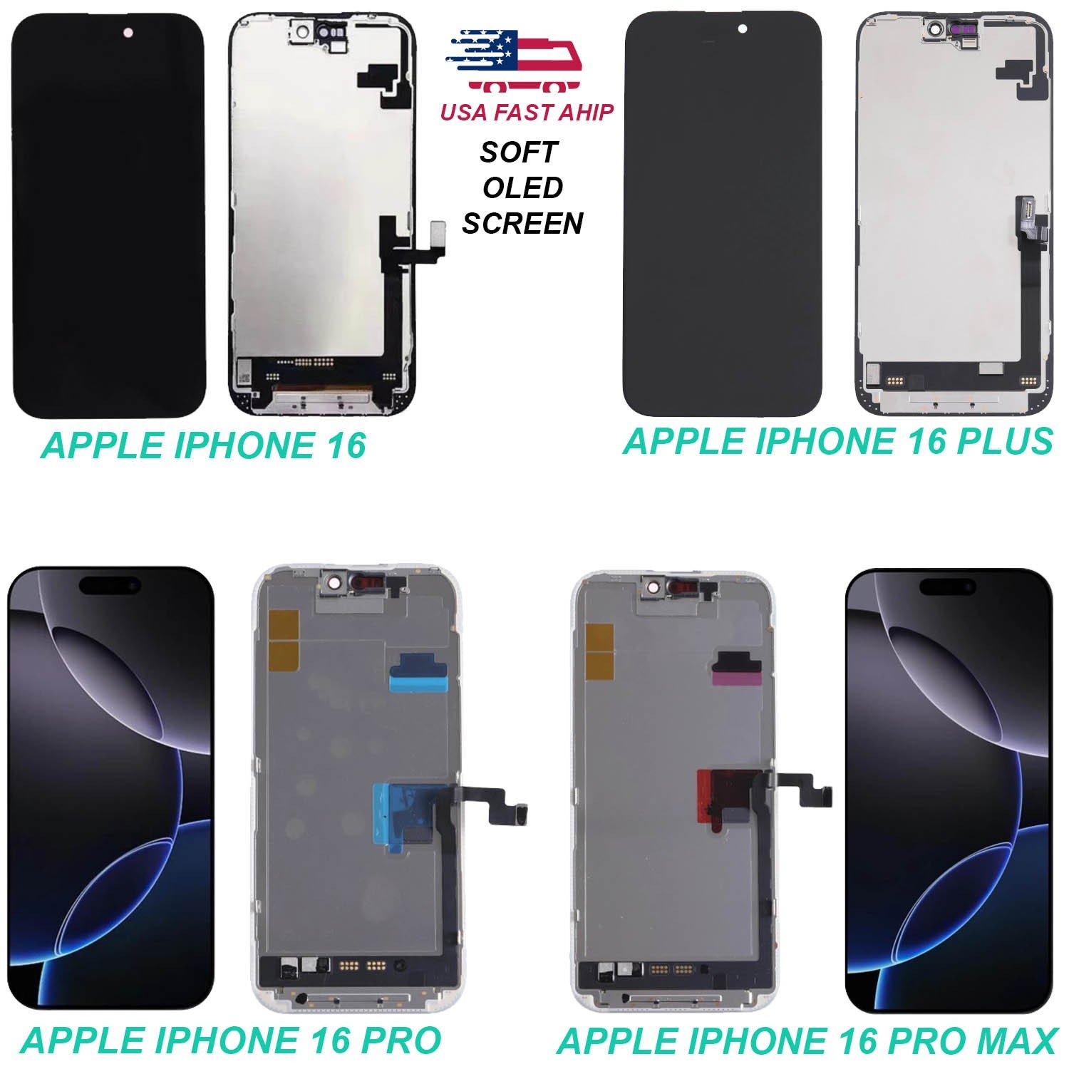 SOFT OLED Screen Replacement 16/ Plus/ 16 Pro/ Max (PREMIUM)