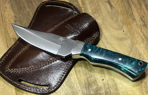 970 Blade Works Stainless Steel Clip Point Fixed Blade Resin Handle Sheath