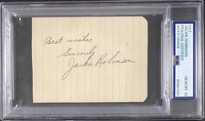 Jackie Robinson Signed Album Page Baseball Dodgers HOF Autograph PSA/DNA GEM 10
