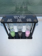 Ideal Brew Tea Timer Hourglass Green Black Pi...