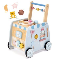 Frogprin Wooden Baby Walker, Multifunctional Ice Cream Cart, Push Walker with...