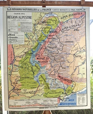 ancien carte scolaire géographie Deffontaines Hatier 4 France Région alpestre - Photo 1/2