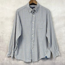 Cremieux Collection Button Down Shirt Men Large Plaid Long Sleeve Preppy Classic