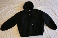 Carhartt Men's J133 BLK Insulated Work Coat Size XLarge with a Hood