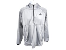 Reebok 1/2 Zip Gray Hooded Sweatshirt, Sz XL Lightweight Fleece Activewear