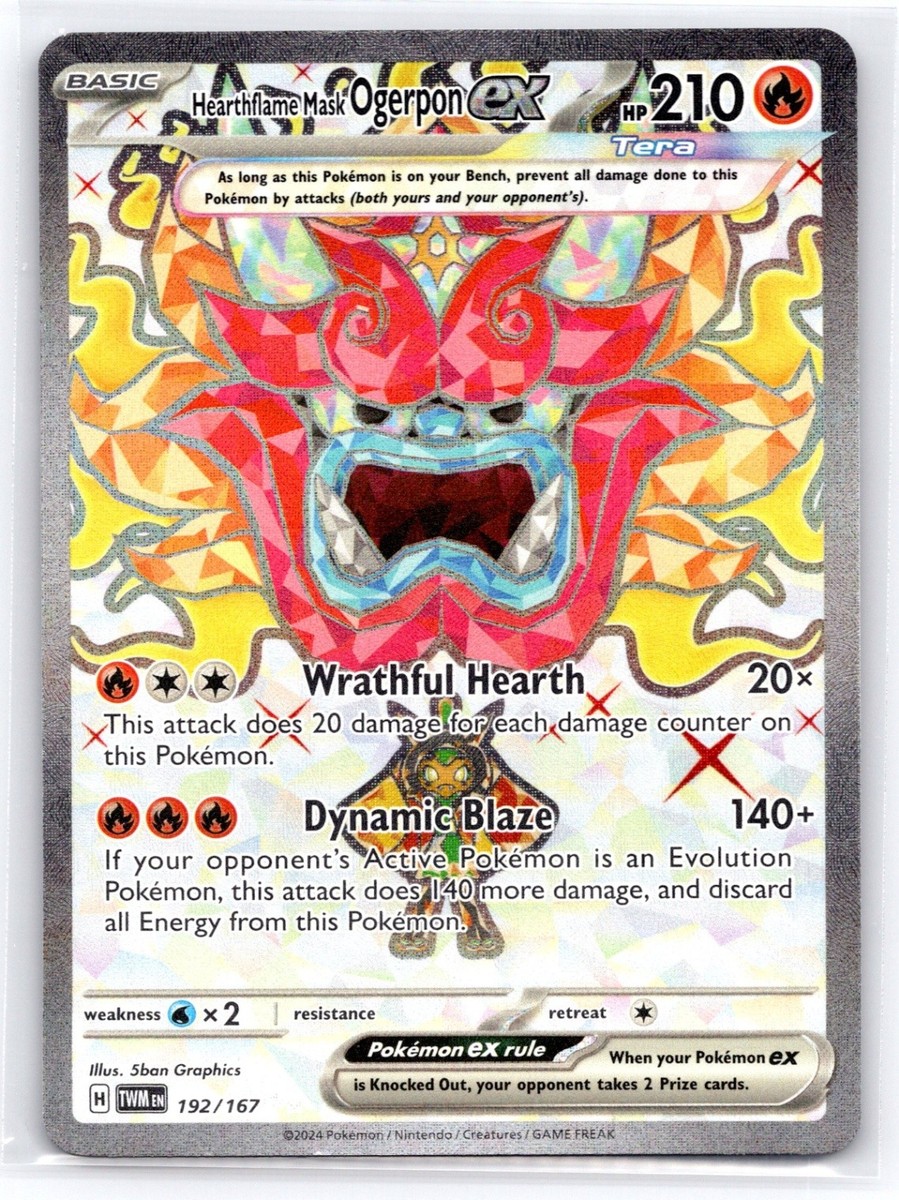 Pokemon NM Holo Hearthflame Mask Ogerpon ex - 192/167 Ultra Rare