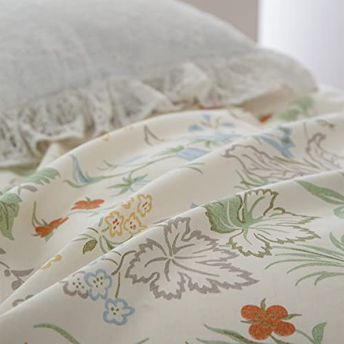 Floral Duvet Covers Queen, 100% Cotton Queen(90"x90") Floral-r (No Comforter) - Picture 7 of 8