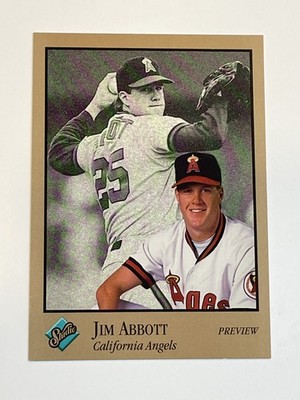 1992 Studio Baseball Studio Previews #21 - Jim Abbott - California Angels