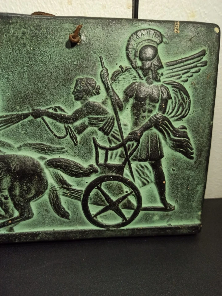 Plaque murale style grecque ancien terre cuite Guerrier mythologie Grecque - Photo 4/4