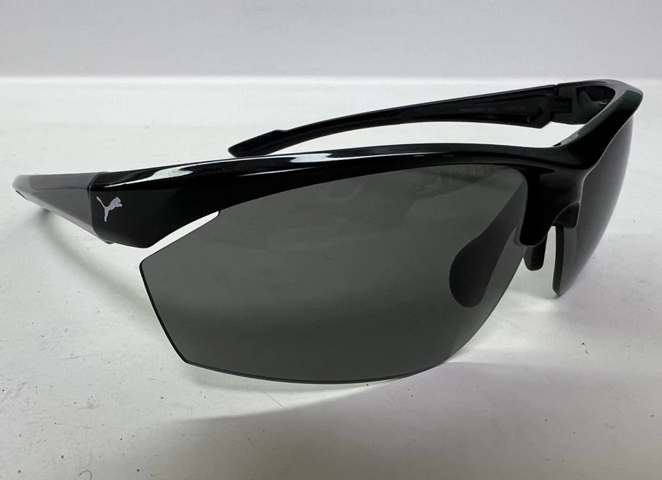 PUMA Wrap Y2K Style Sunglasses PE0041SCOS 001 72-12-130 BLACK Polarized  PC32 - Image 2 of 4