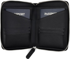 Full Grain Leather Passport Holder for 2 Passports - Dual Passport Holder and Tr
