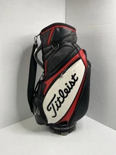 Titleist Black White And Red Staff Golf Bag w/ Rain Cover 6 Way Divider
