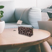  Leopard Print Purse Multi-compartment Toiletry Cosmetics Bag .makeup
