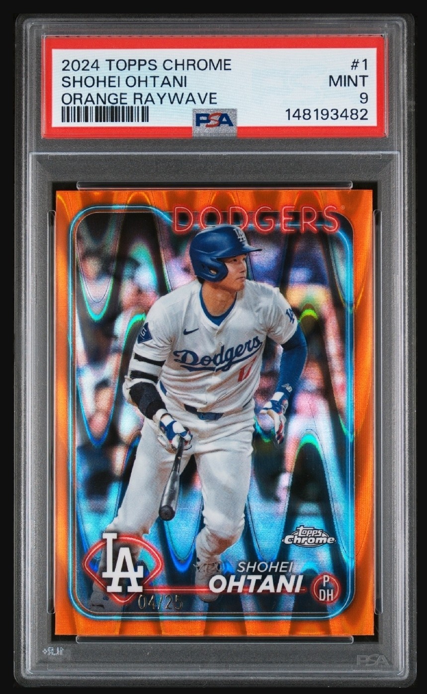 2024 TOPPS CHROME ORANGE RAYWAVE #1 SHOHEI OHTANI #4/25 POP 6! PSA 9